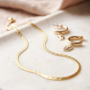 Estée Lalonde Short Snake Chain Necklace 18K Gold Plated